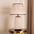 The Beige and Gold Italian Mesh Decorative Ceramic & Stainless Steel  Table Lamp